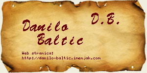Danilo Baltić vizit kartica